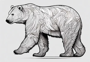 Polar bear in a minimalist but masculine 
 way tattoo idea