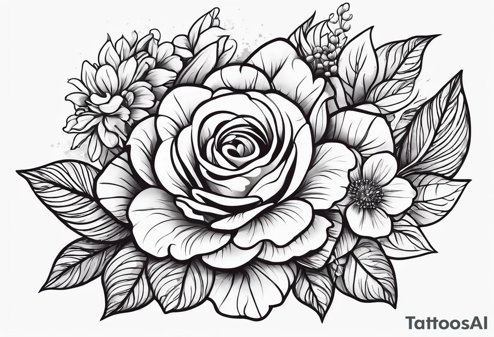 date, with flowers surrounding tattoo idea