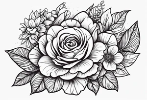 date, with flowers surrounding tattoo idea