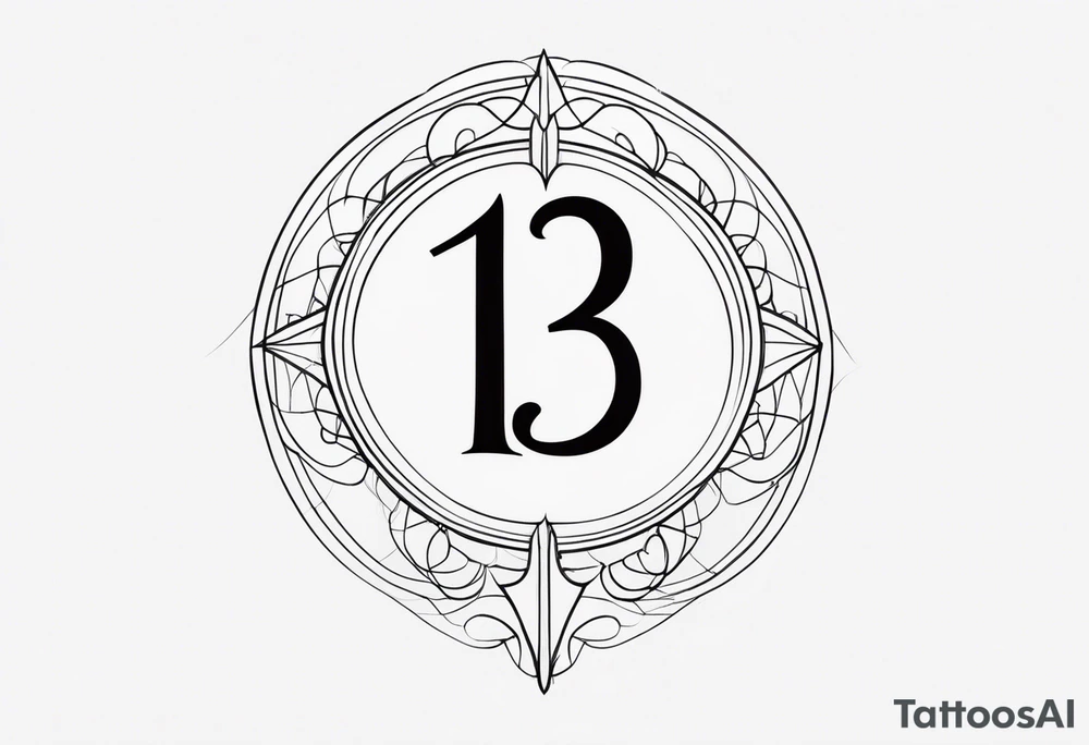 number "13" tattoo idea