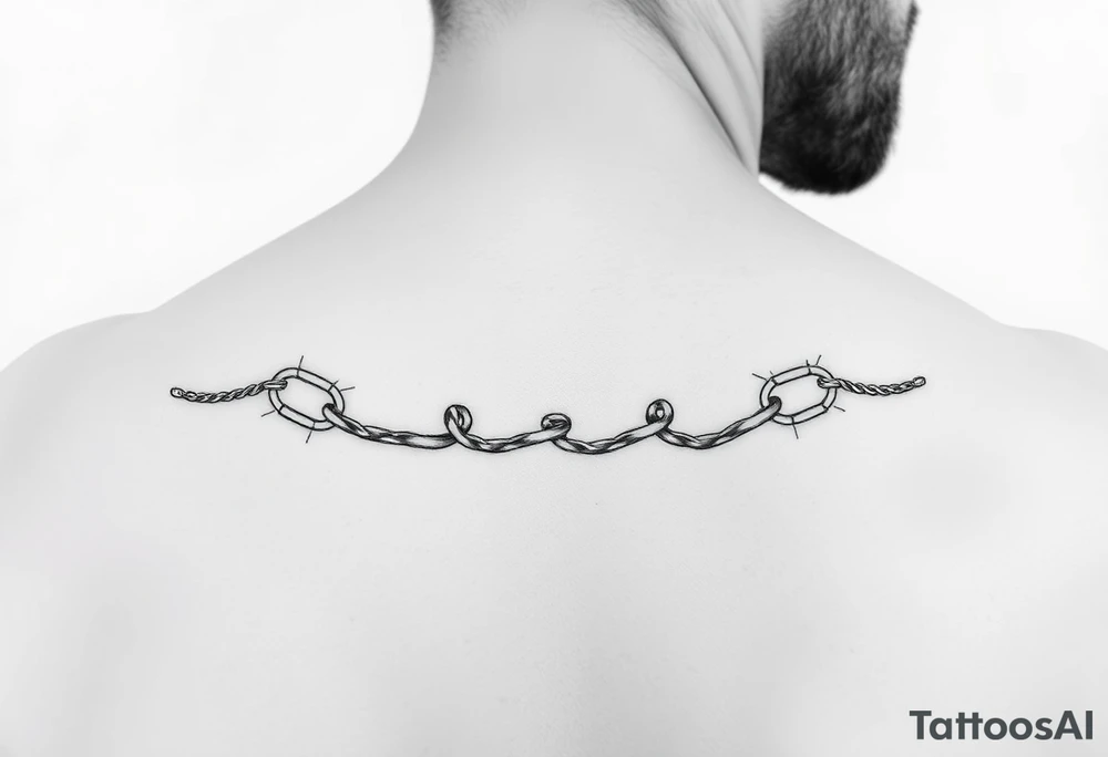 Feminine, dainty, thin lines of an unbroken chain mixed with a nautical theme, sleeve style realism photo tattoo idea