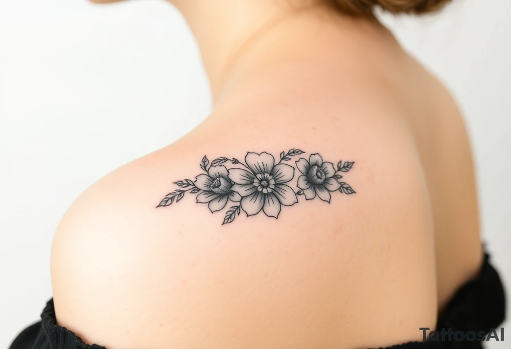 January December July birthday flower infinity flower tattoo idea