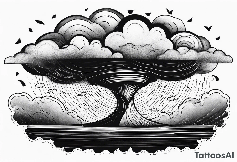 Clouds darkness hard core tornado downpour tattoo idea