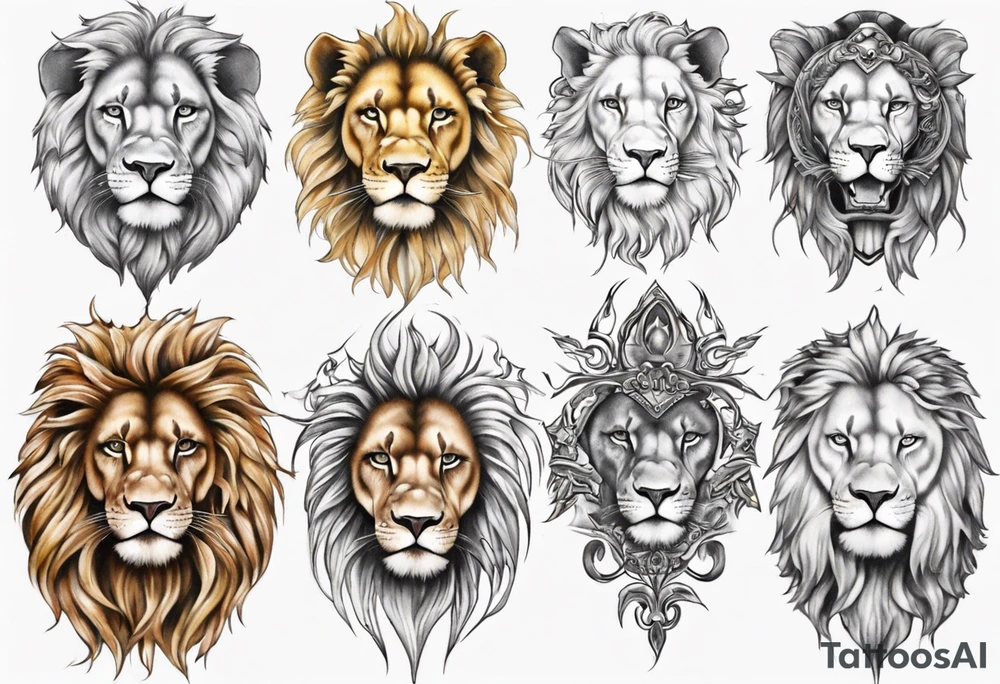 Half lion Half godess tattoo idea