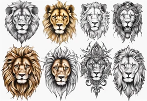 Half lion Half godess tattoo idea