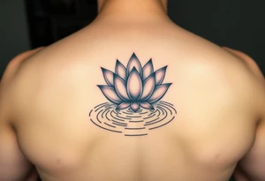 serene lotus flower emerging from sacred waters with ripples tattoo idea
