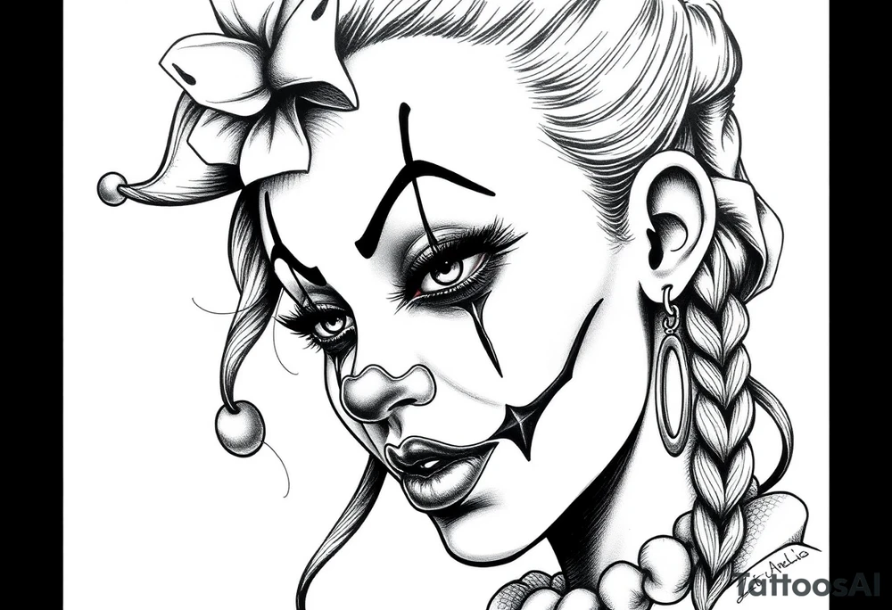 Payasa Clown Girl thug tattoo idea