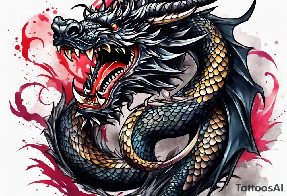 Black dragon tattoo idea