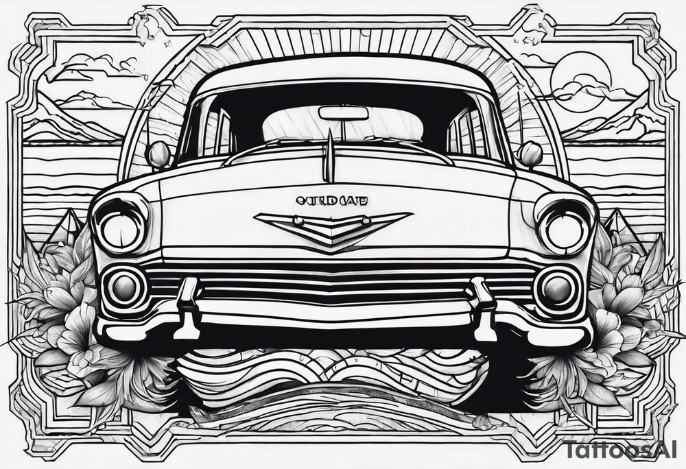 small Beachy travel not detailed tattoo idea