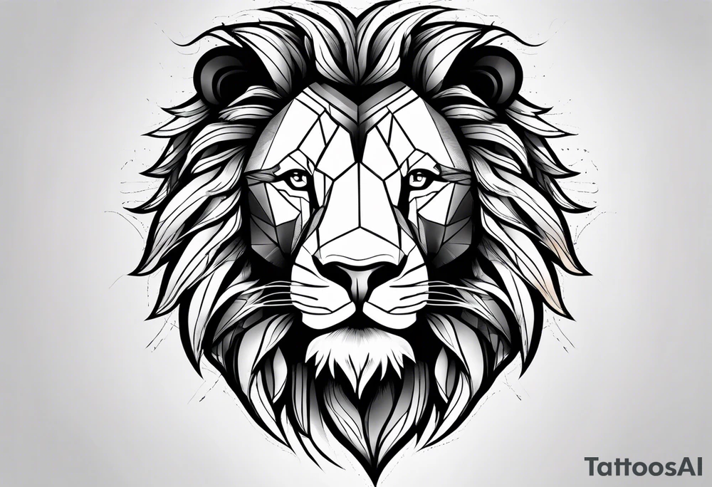 powerful majestic lion, close-up tattoo idea