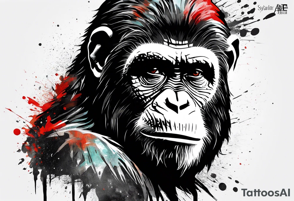 Caesar from the movie planet of the apes tattoo idea