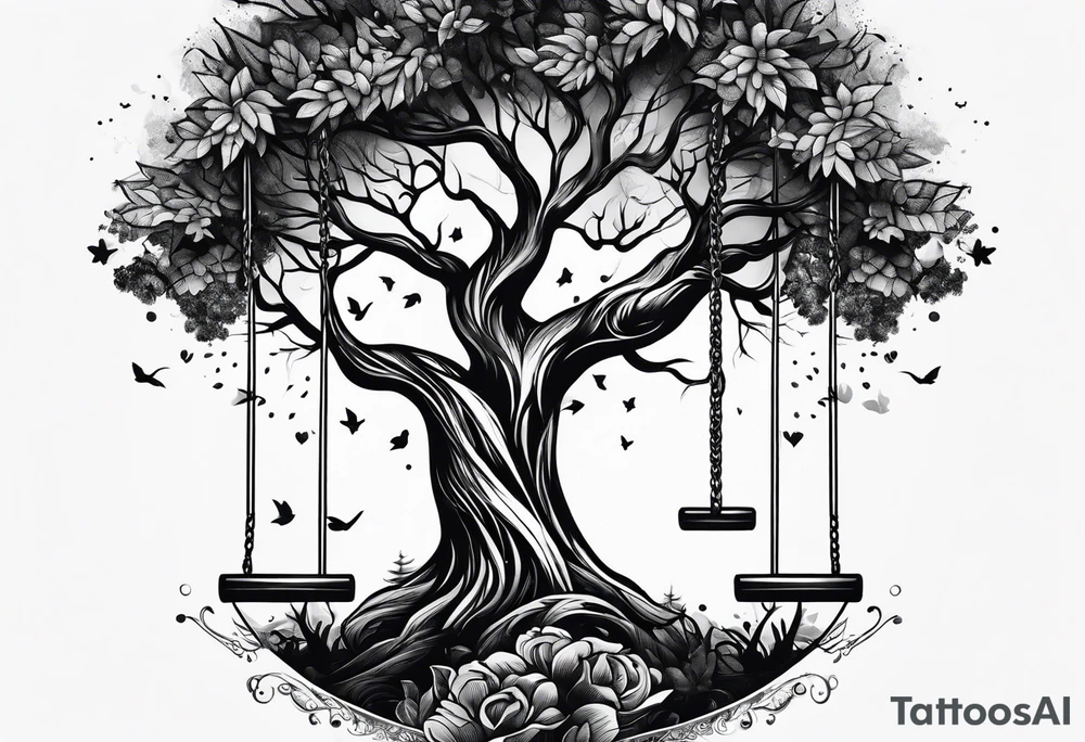 swinging from trees tattoo idea