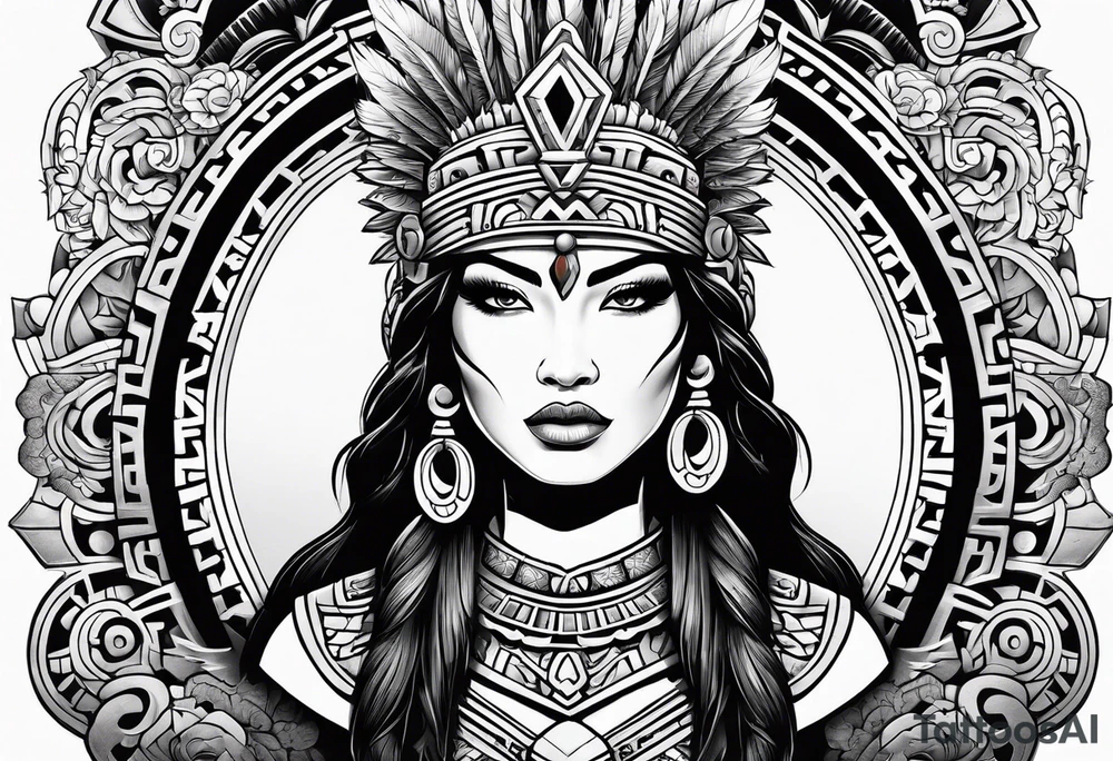 Warrior Aztec princess, tattoo idea