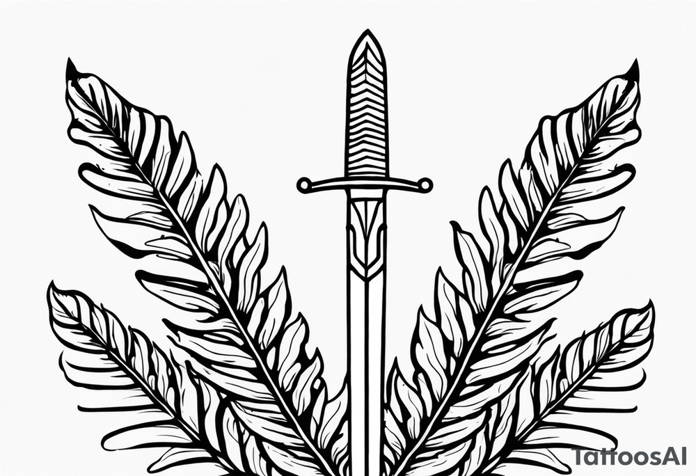 Sword fern tattoo idea