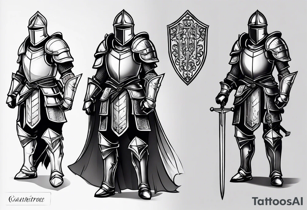 knight in heavy armor tattoo idea