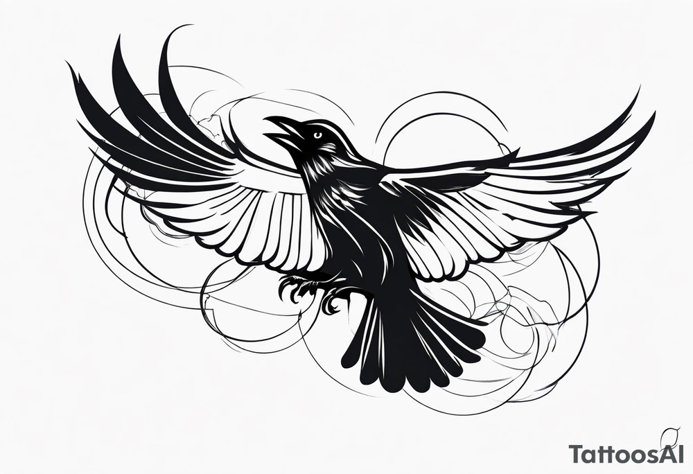 ravens flying tattoo idea