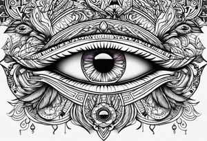 a psychedelic eyes tattoo idea