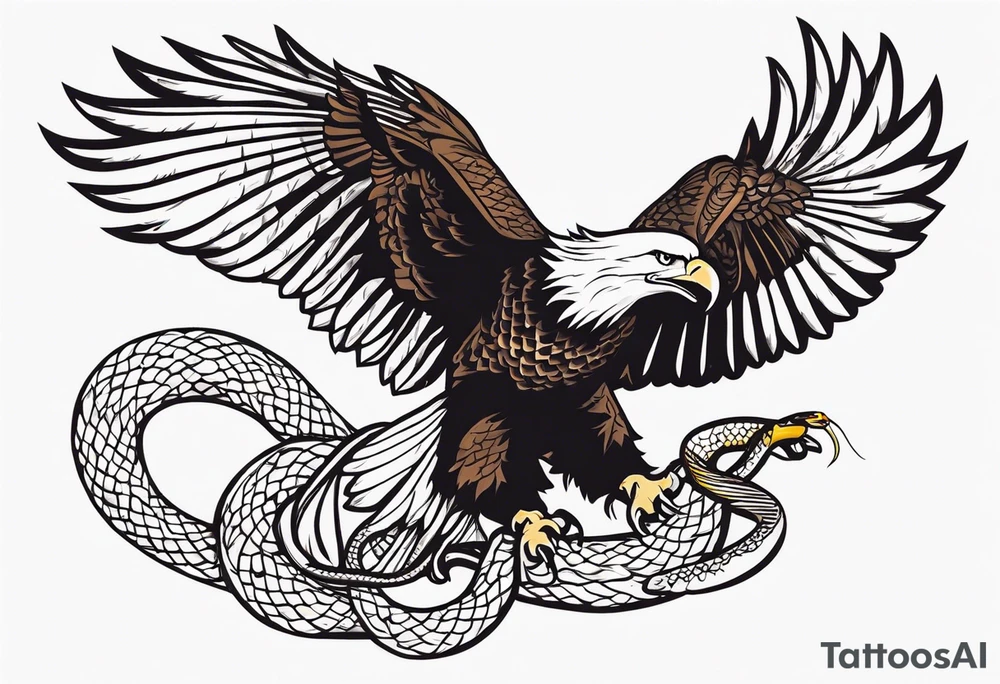 Slacic eagle fighting a snake tattoo idea