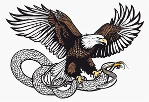 Slacic eagle fighting a snake tattoo idea