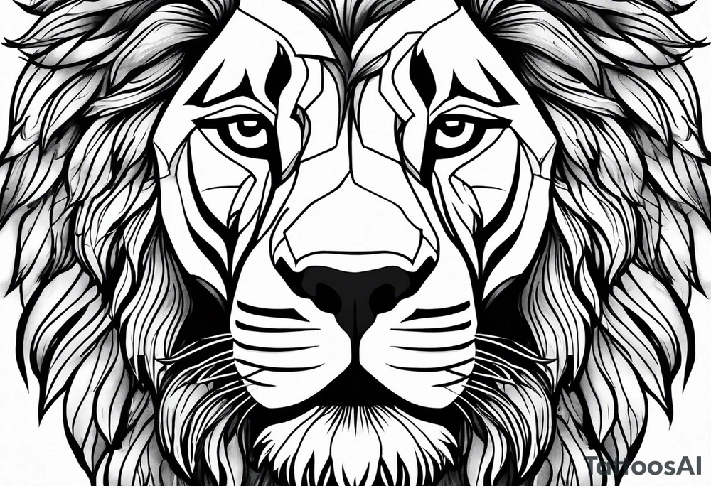 Lion face tattoo idea