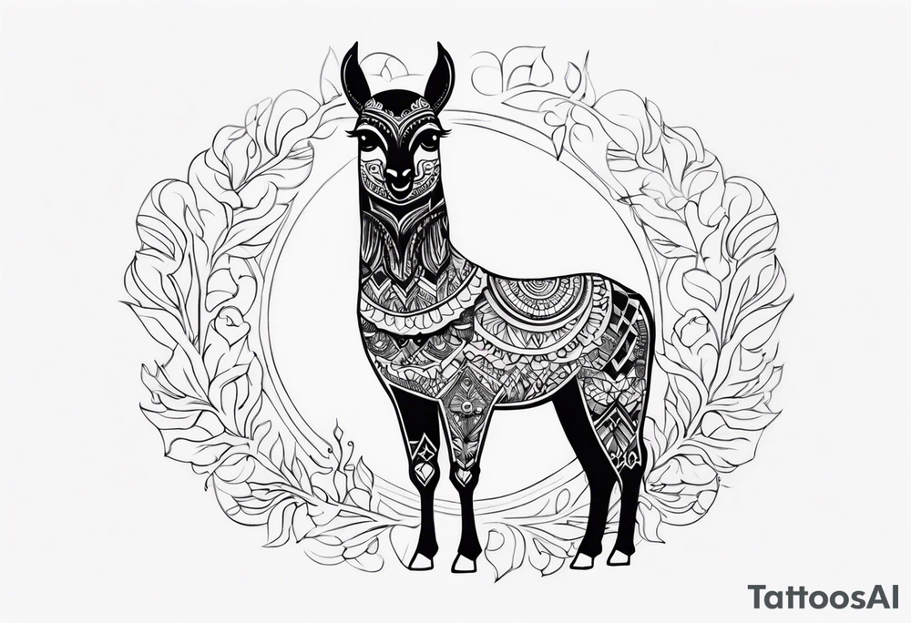 Stylized Llama tattoo idea