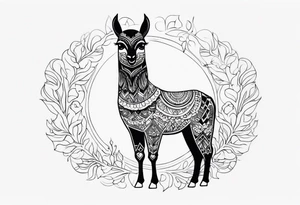 Stylized Llama tattoo idea