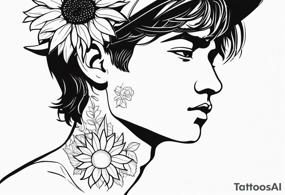 boy with sunflower tattoo idea