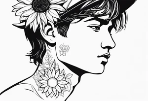 boy with sunflower tattoo idea