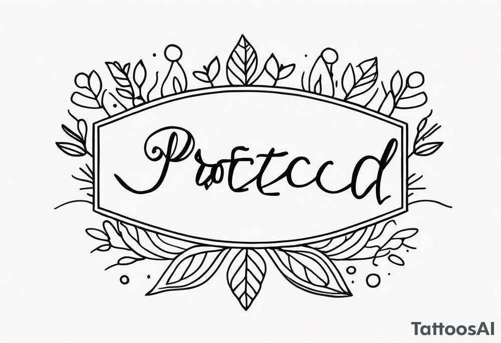 Thin words in a line that say: owned, loved, protected tattoo idea