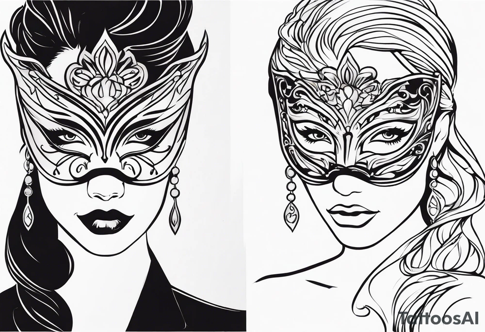 masquerade ball tattoo idea