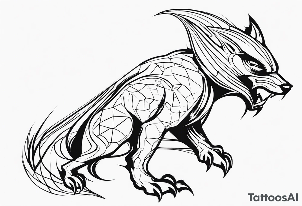 a shadow creature that had an intimidation position tattoo idea
