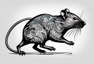 Black rat running tattoo idea