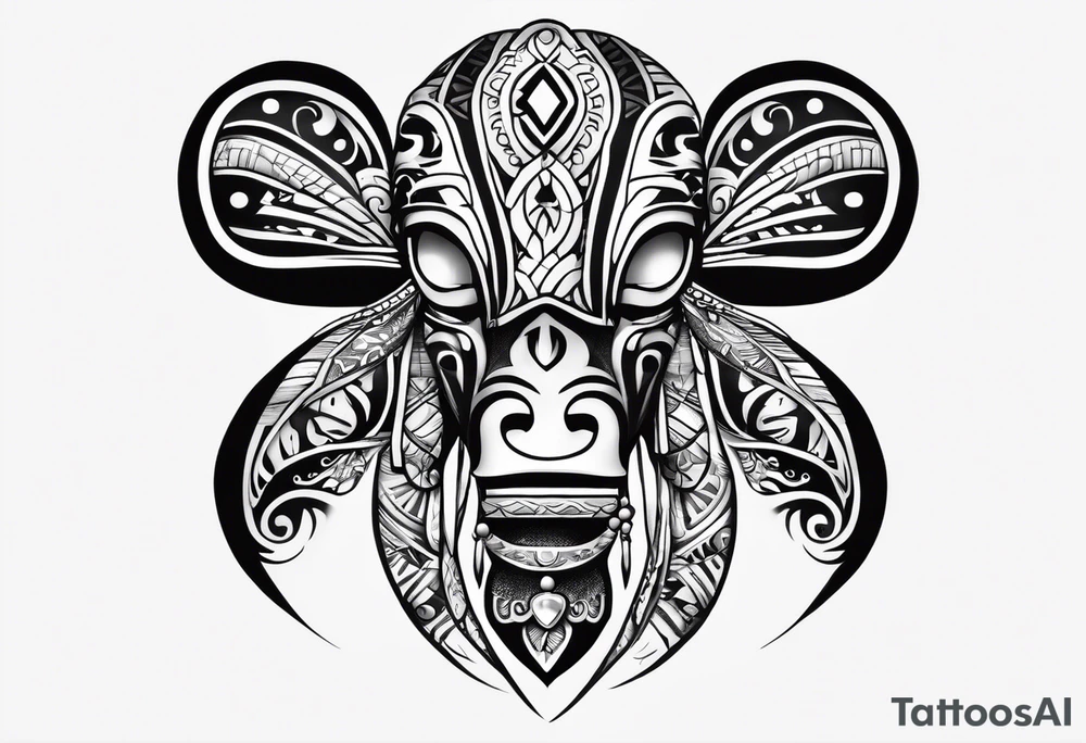 Taino coqui wearing puerto rican flag tattoo idea