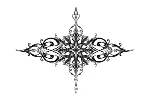 mytical shaman and witch ancient ornament with runes tattoo idea