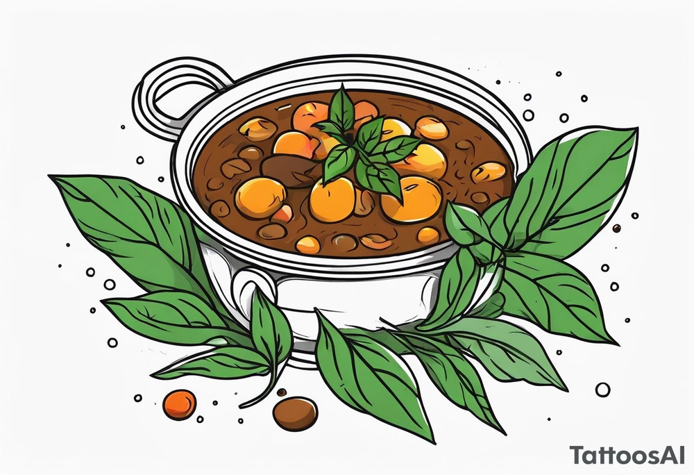 A stew with leaves tattoo idea