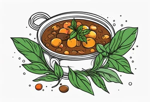 A stew with leaves tattoo idea