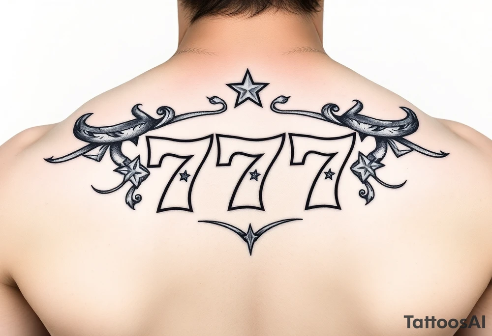 Western jackpot 777 slot tattoo idea