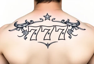 Western jackpot 777 slot tattoo idea