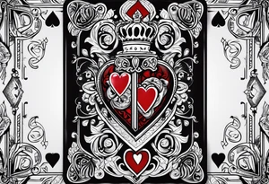 Jack of hearts playing card tattoo idea