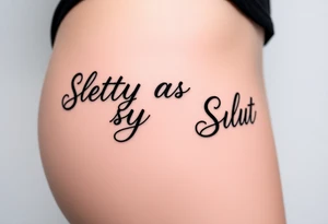 Slutty ass cheeks tattoo Sissy big bold print on one cheek and slut on the other tattoo idea