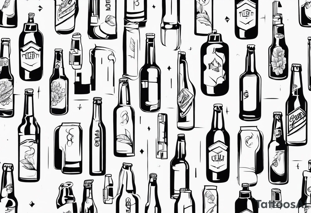 one beer bottle tattoo idea
