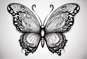 A lower back butterfly tatoo with the name nick below the butterfly tattoo idea