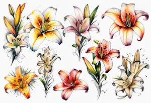 Lilies around the forearm tattoo idea