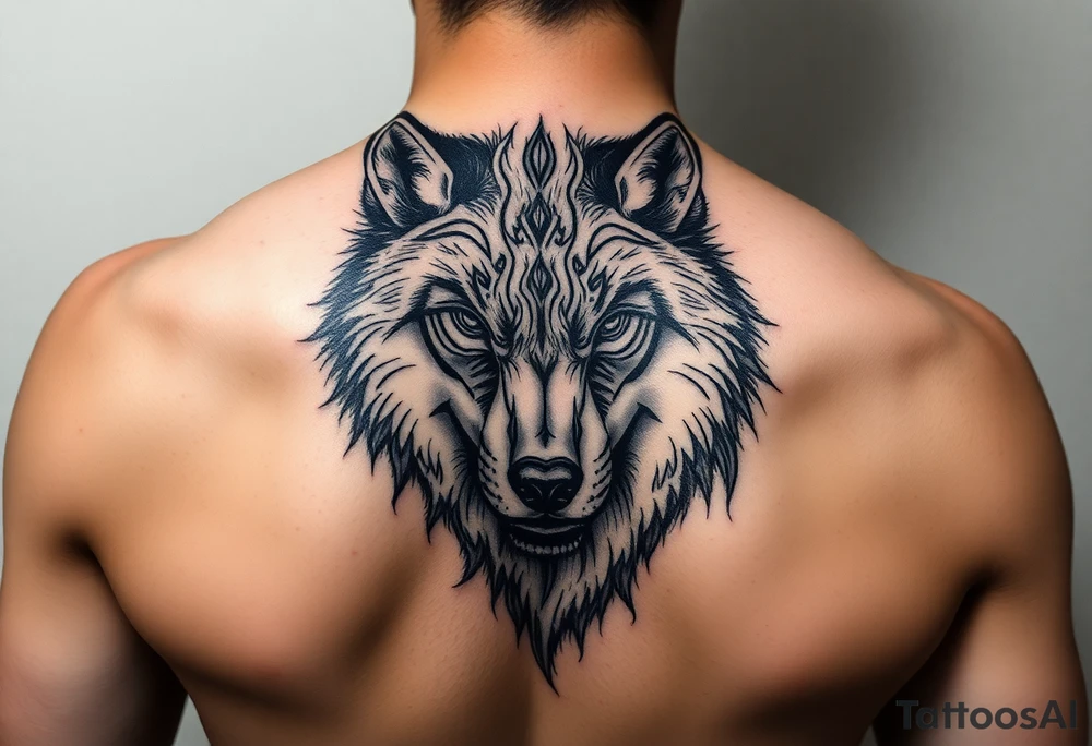 A PWERFUL MAJESTIC ALTERED MAJESTIC DREAM WOLF tattoo idea