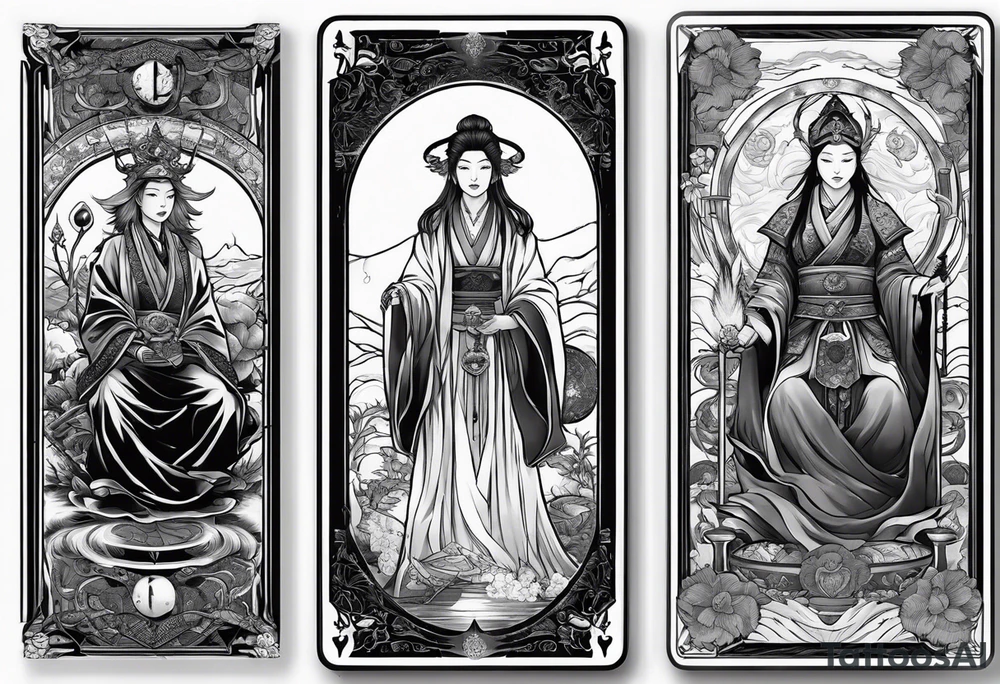 Satoru gojo tarot card tattoo idea