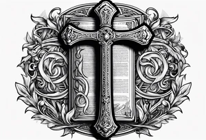 The symbol of Matthias a open Bible and a battle Axe tattoo idea