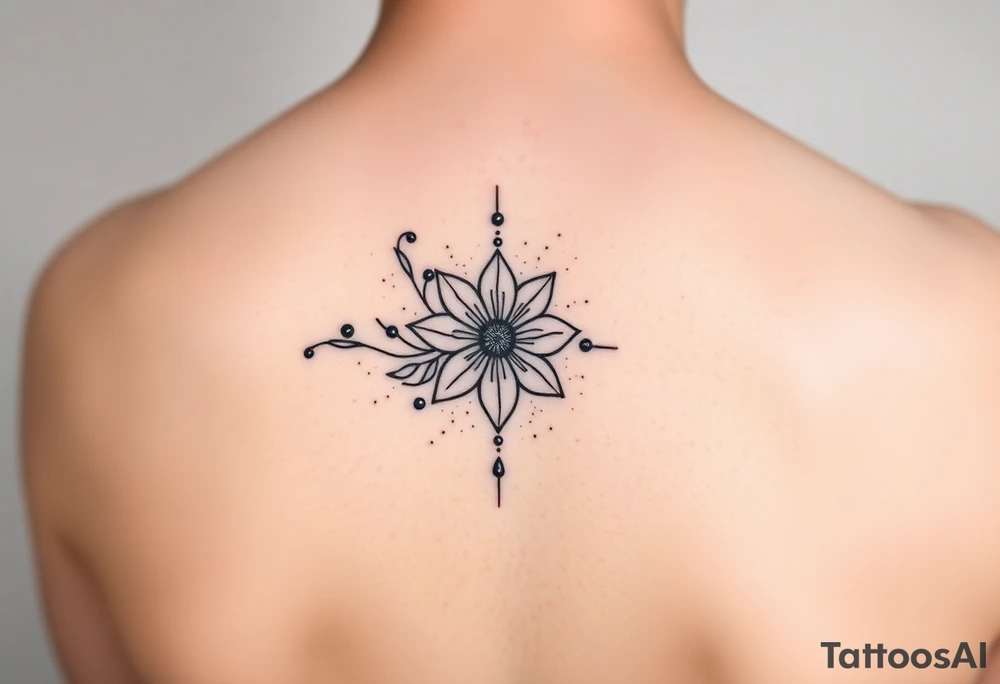 Henna tattoo on wrist with sparkle flower in white background tattoo idea