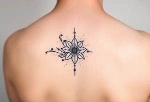 Henna tattoo on wrist with sparkle flower in white background tattoo idea