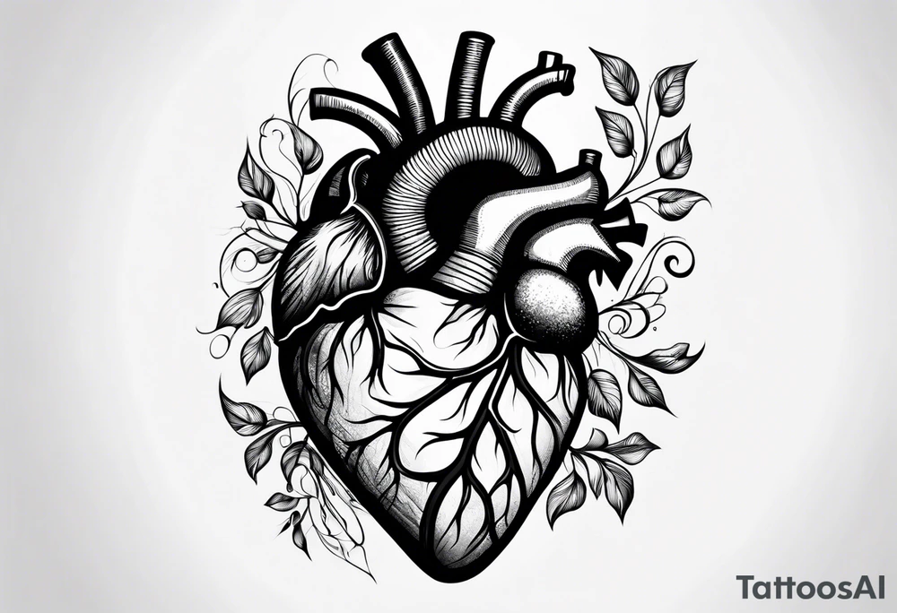 human heart tattoo idea