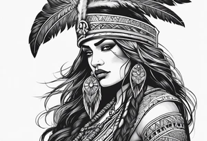 kali, valkrye, pirate, goddess, native american, looking right, wing tattoo idea